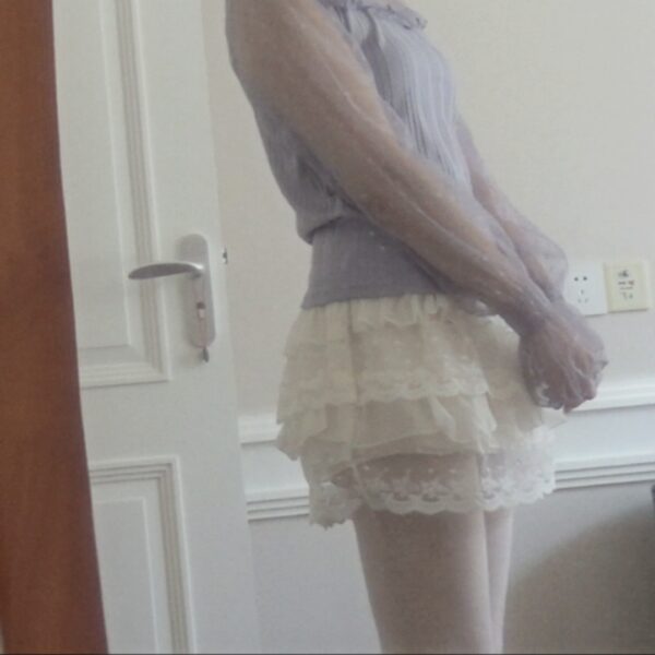 axes femme lavender polka-dot tulle top with beads - 图片 4