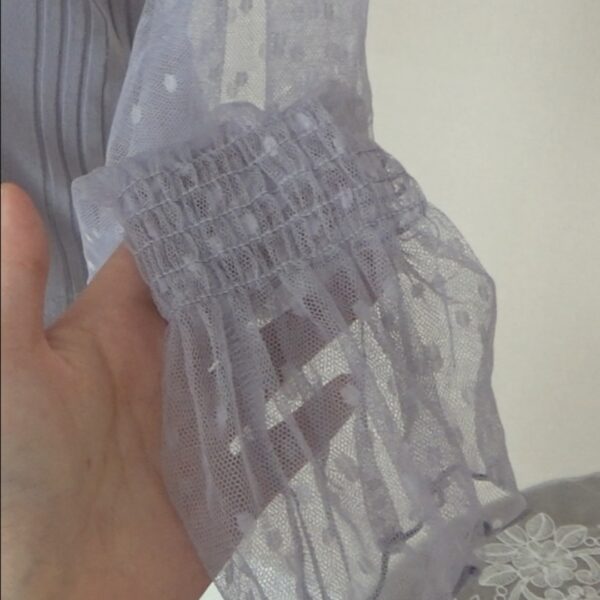 axes femme lavender polka-dot tulle top with beads - 图片 8
