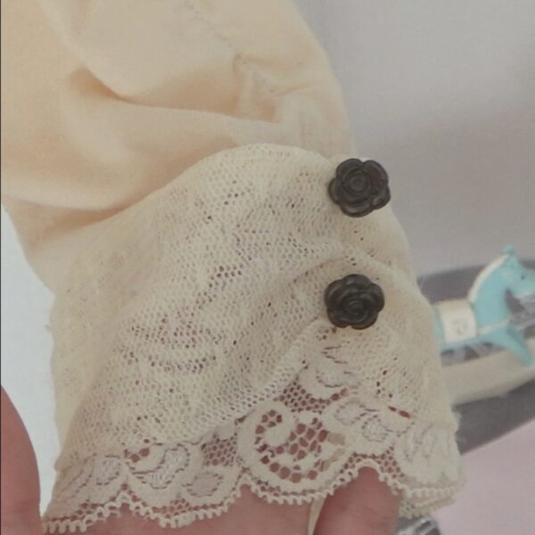 axes femme vintage rose buttons and lace top - 图片 8