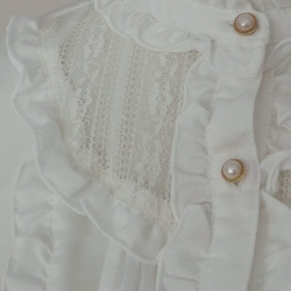 Amavel white lace splicing long-sleeved blouse - 图片 8
