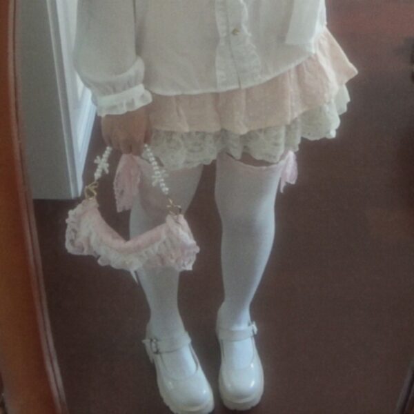 Amavel white lace splicing long-sleeved blouse - 图片 6