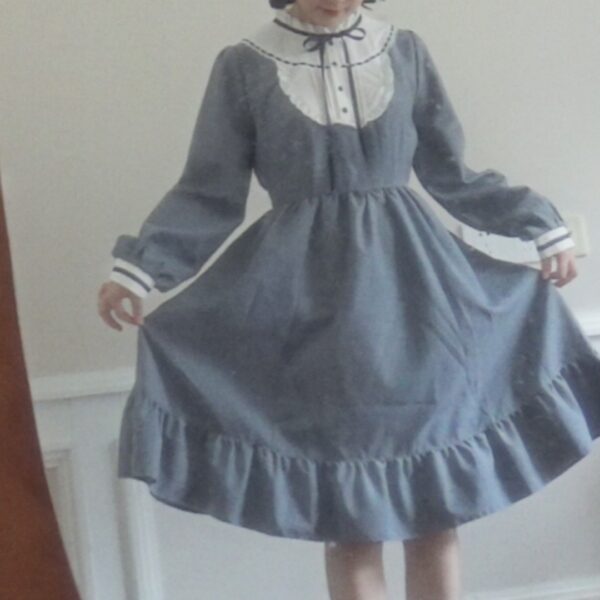 axes femme grey long sleeves dress - 图片 4