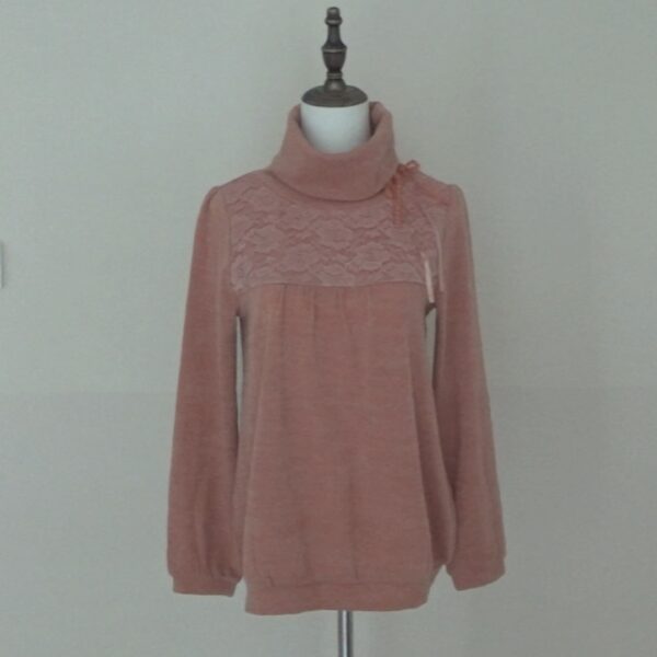 axes femme sweet orange-pink top with rose lace and ribbon - 图片 5