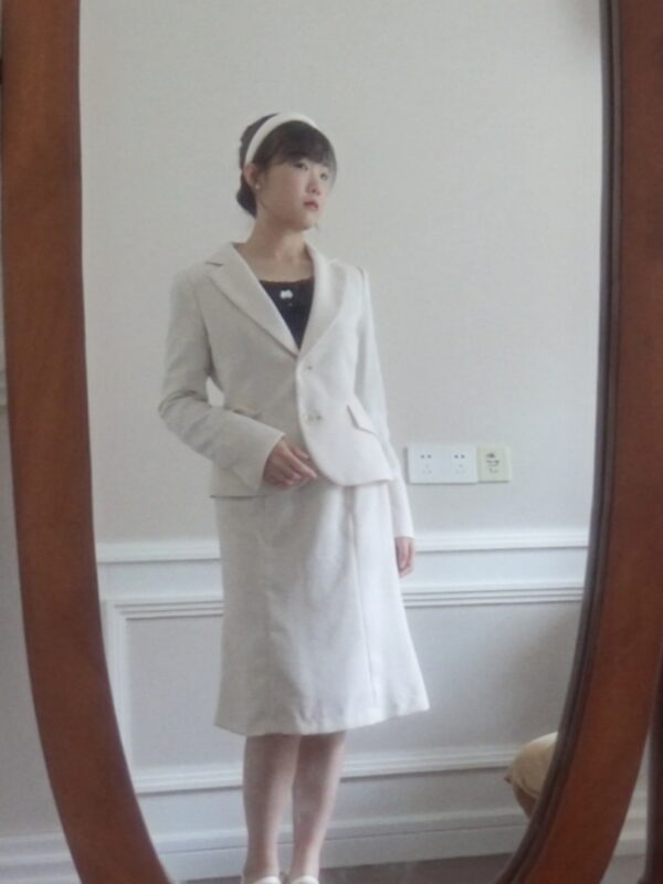 Krone milky white 3 piece suit set - 图片 2