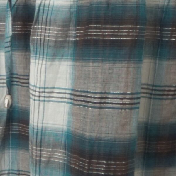 axes femme ginger fluffy collar sweater/sweet blue checkered skirt - 图片 9