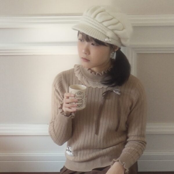 Remake axes femme balletcore mocha pattern patchwork knit - 图片 2
