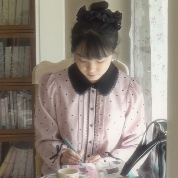 Dear my love pinkish purple accordion polka dot blouse