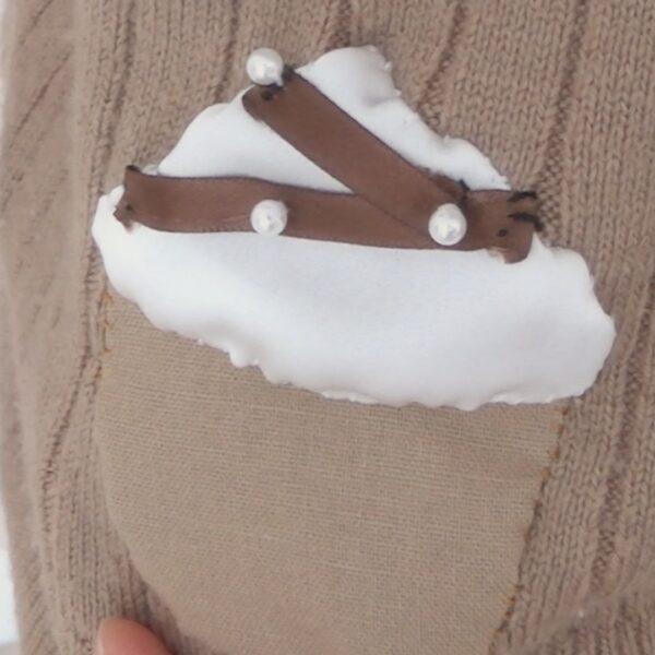 Remake axes femme balletcore mocha pattern patchwork knit - 图片 7
