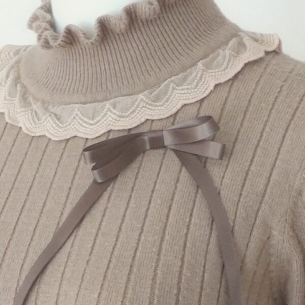 Remake axes femme balletcore mocha pattern patchwork knit - 图片 6