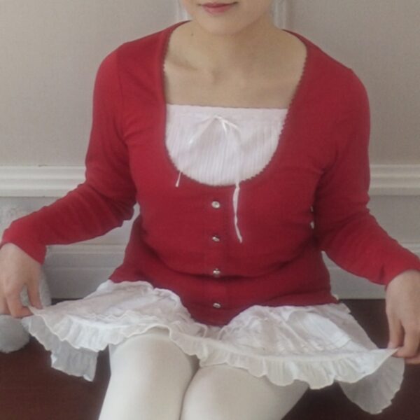 HEALTH KAREN Christmas New Year red balletcore top - 图片 2