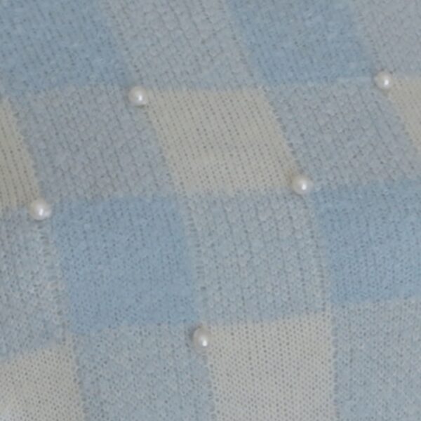 Tralala college style checkered sweater decorated with pearls - 图片 5