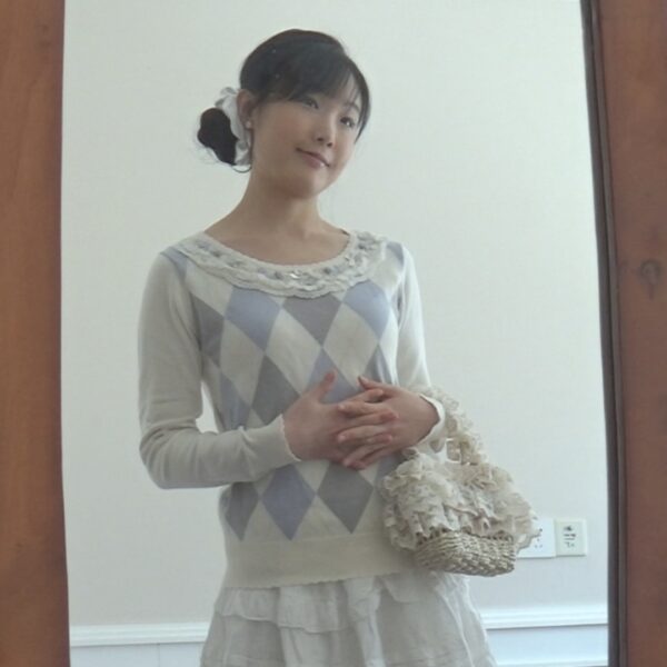axes femme spring diamond knit top with bows,roses,pearls - 图片 2