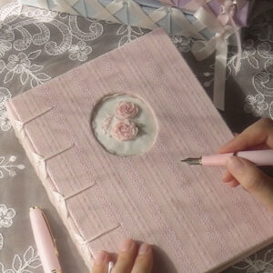 Ballet Rose Embroidered A5 Notebook/3 Inch Photo Card Album