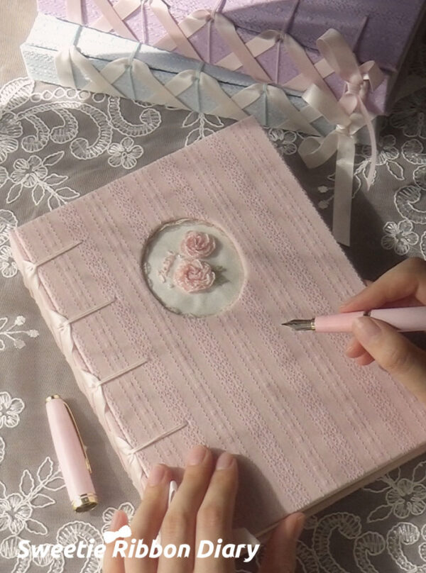 Ballet Rose Embroidered A5 Notebook/3 Inch Photo Card Album